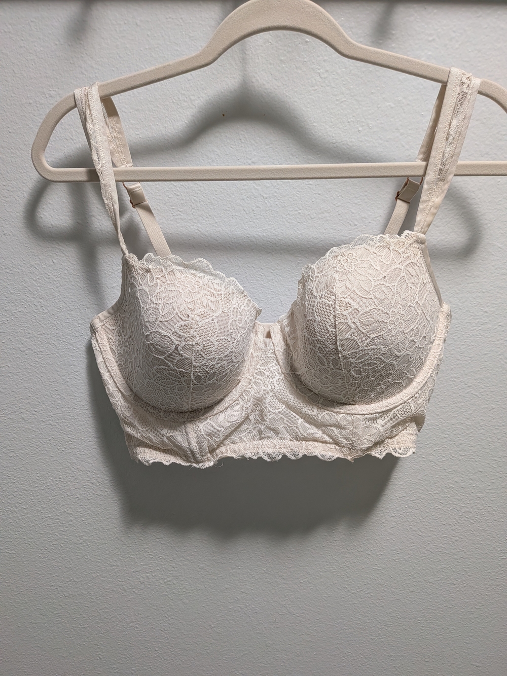 aerie Cream Lace Balconette Bra